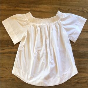J.Crew White Off The Shoulder Blouse Size 10 Tall